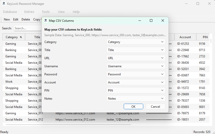 Import Mapping Screen